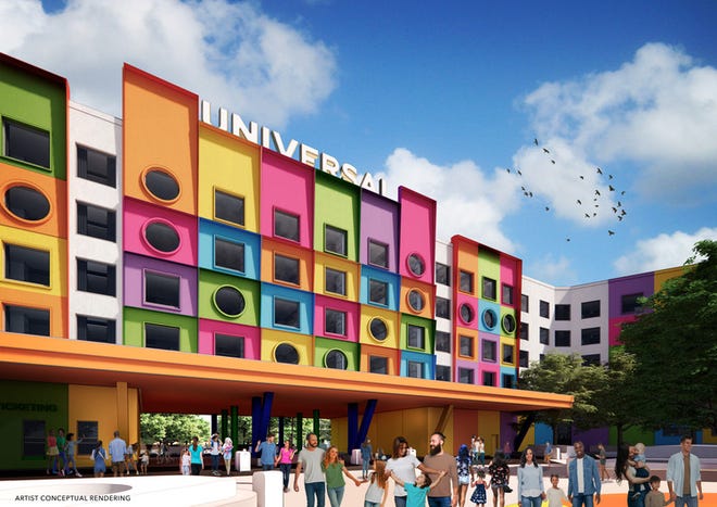 The theme park's hotel will serve as a welcoming gateway to adventure.